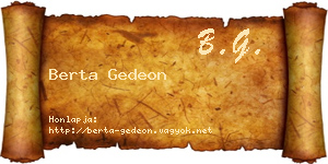 Berta Gedeon névjegykártya